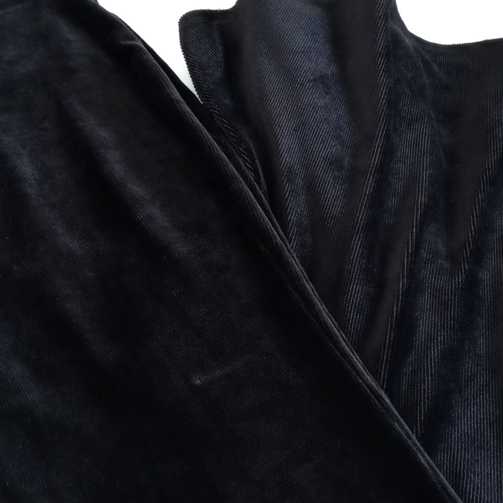 Forever 21 Women’s Black Ribbed Velvet High Waisted Slip On Bell Bottom Pants M - Picture 6 of 12